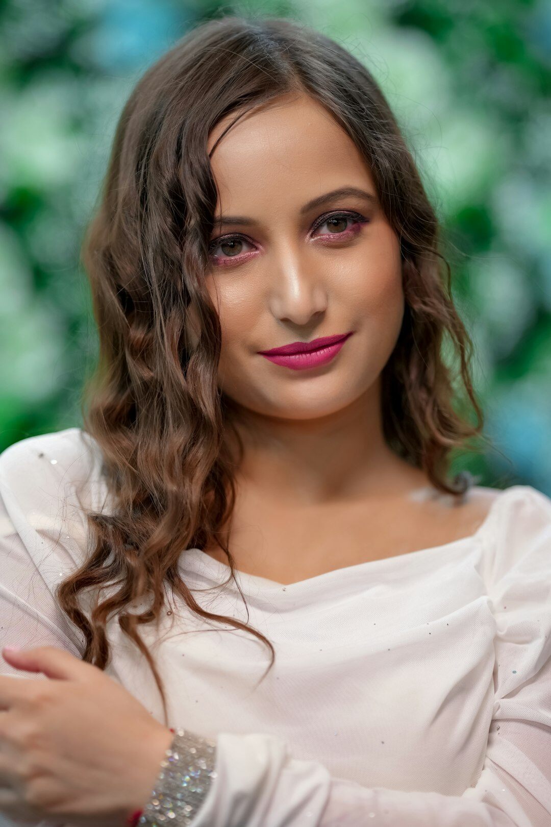 Portrait of a glamorous young woman actress at an event