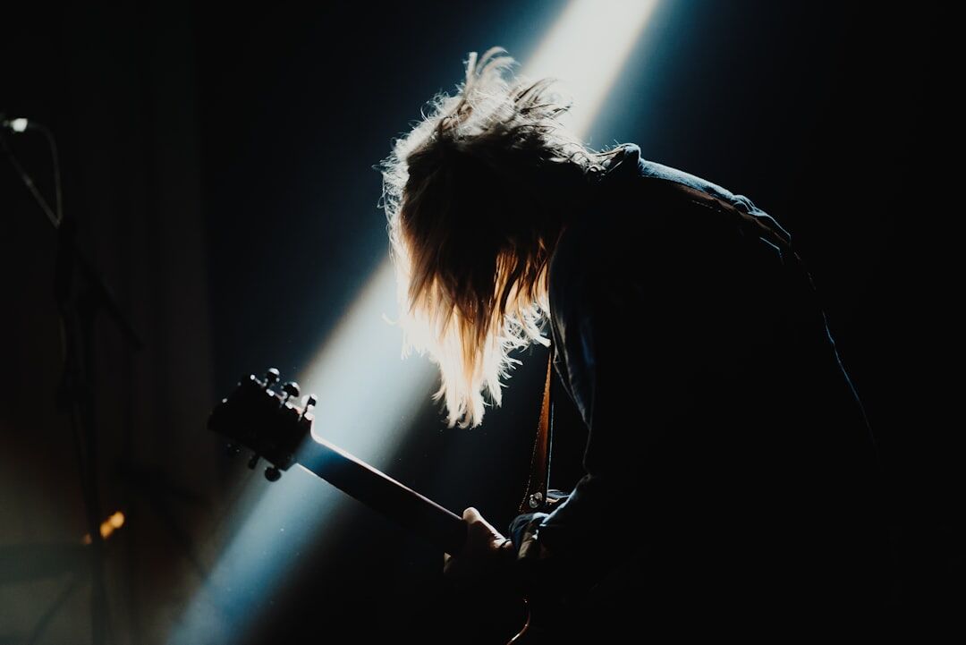 Portrait of a Uruguayan pop singer performing on stage